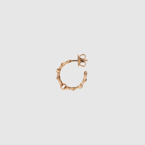 Pendientes aro Gucci Horsebit diamantes oro 18k  
