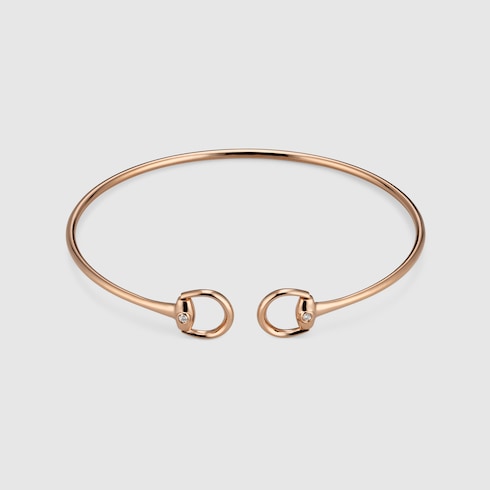 Horsebit 18k diamond cuff bracelet
