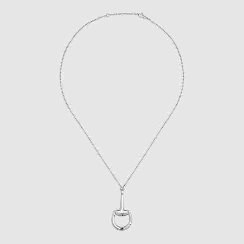 Gucci Horsebit diamond 18k pendant necklace