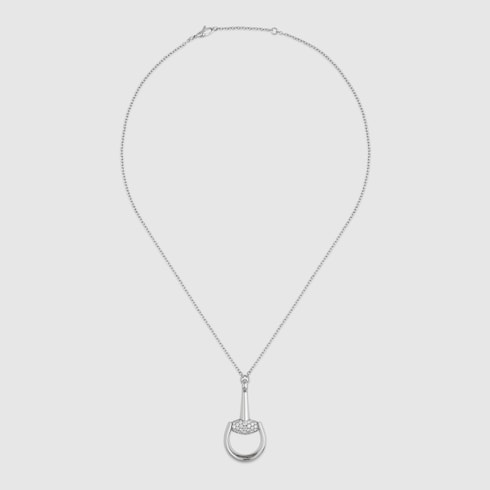 Gucci Horsebit diamond 18k pendant necklace