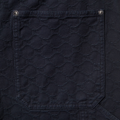 Bleached GG cotton denim jacquard pant
