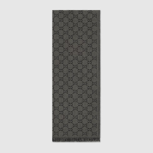 Estola de jacquard de seda y lana con GG