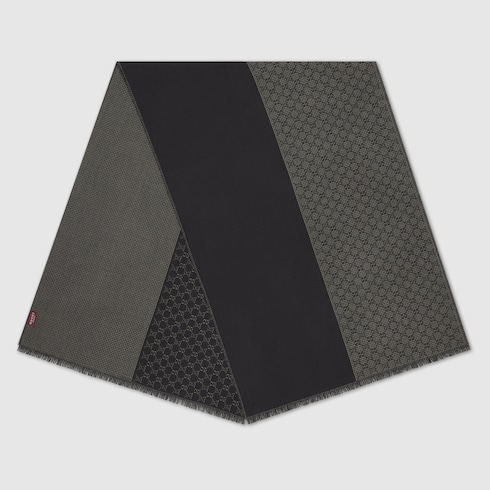 Étole en jacquard de soie et laine GG