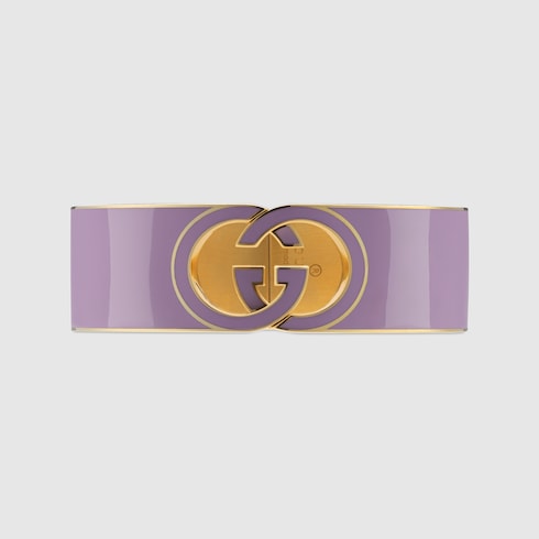 Bracciale rigido smaltato Gucci Interlocking