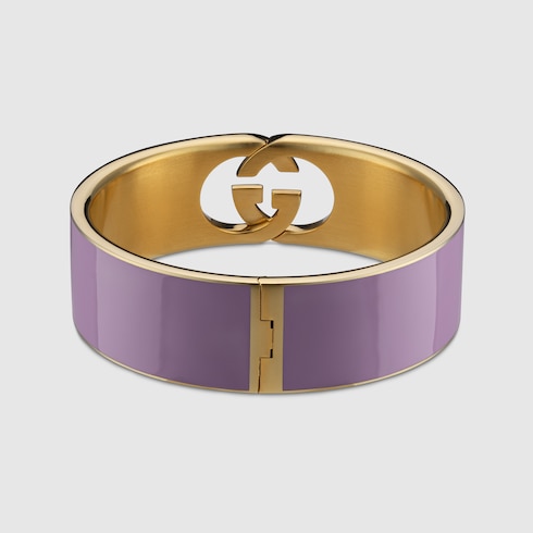 Bracciale rigido smaltato Gucci Interlocking
