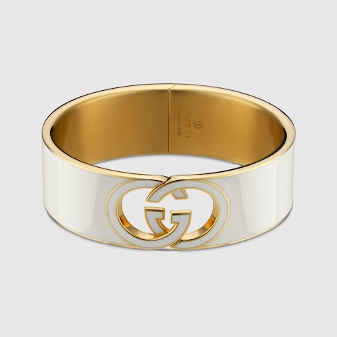 Gucci Interlocking enamel cuff bracelet