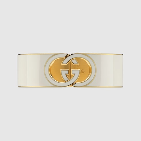 Gucci Interlocking enamel cuff bracelet