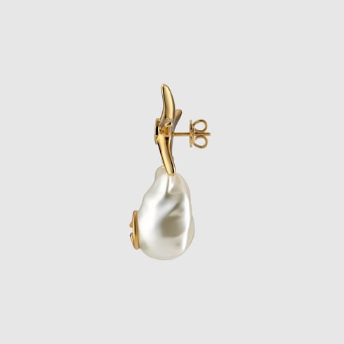 Starfish and pearl drop earrings