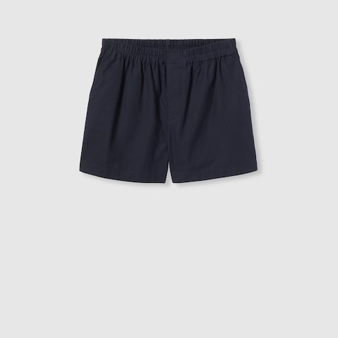 Oxford cotton shorts with embroidery