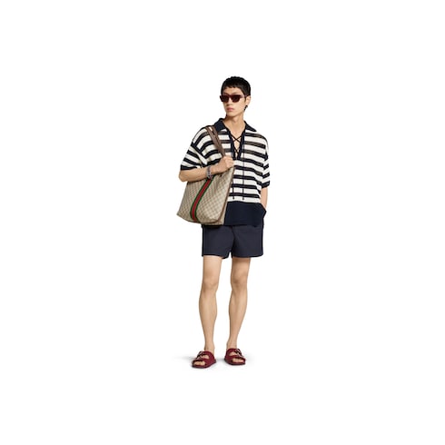 Oxford cotton shorts with embroidery
