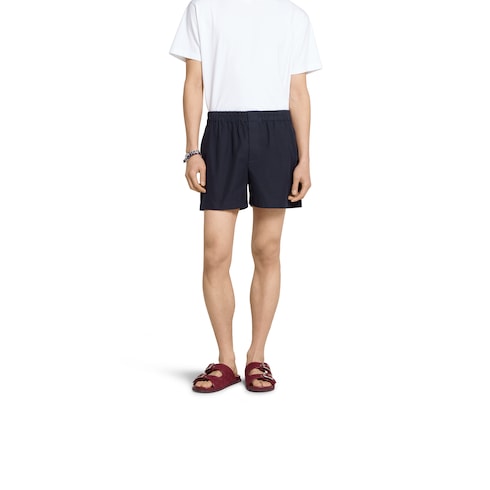 Oxford cotton shorts with embroidery