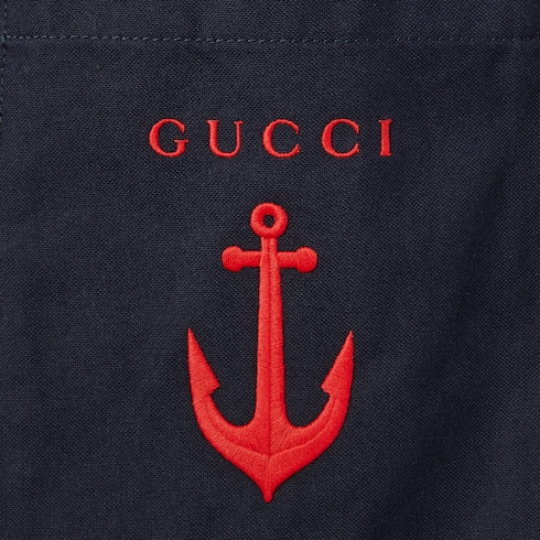 Oxford cotton shorts with embroidery