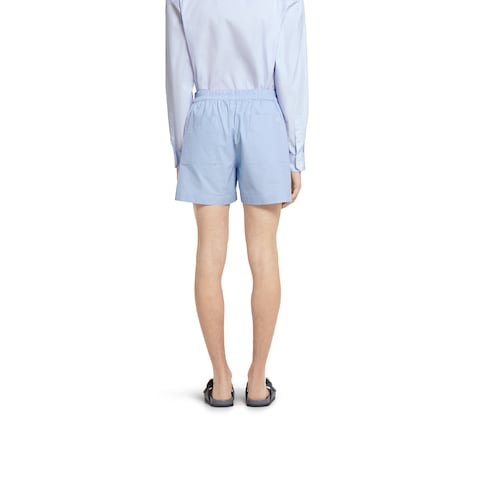 Striped cotton shorts with embroidery