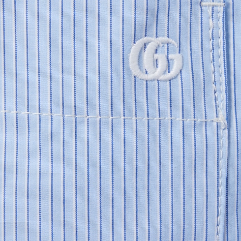 Striped cotton shorts with embroidery
