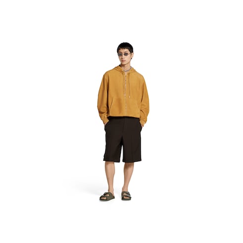 Shorts in gabardina di lana con ricamo