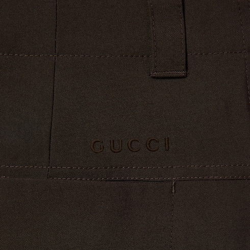 Wool gabardine shorts with embroidery