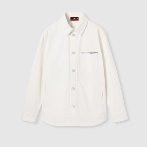 Chemise en denim à lisière en coton
