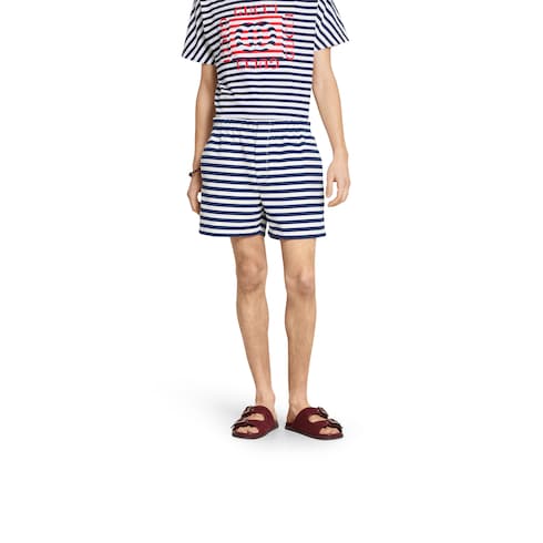 Shorts in cotone GG jacquard con stampa