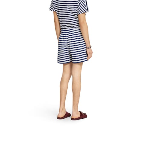 Shorts in cotone GG jacquard con stampa