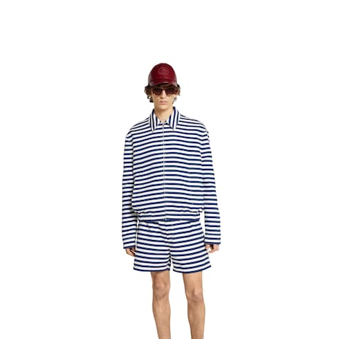 Printed GG cotton jacquard zip jacket