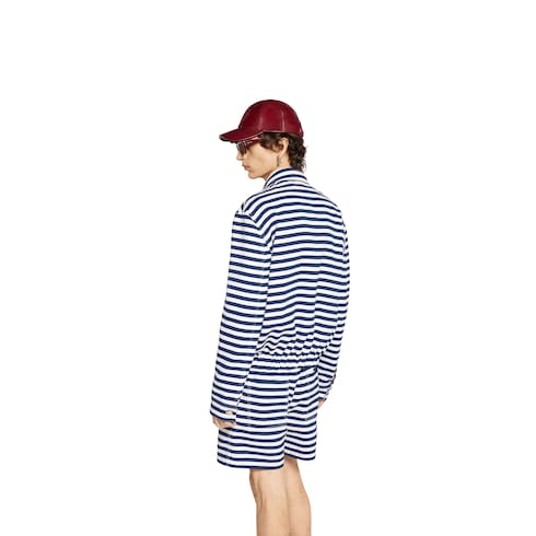 Printed GG cotton jacquard zip jacket