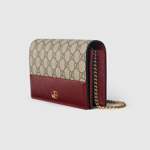 Bi-colour GG Marmont wallet on chain