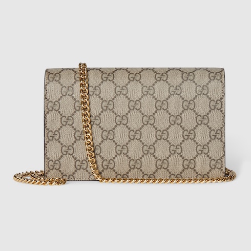 Bi-colour GG Marmont wallet on chain