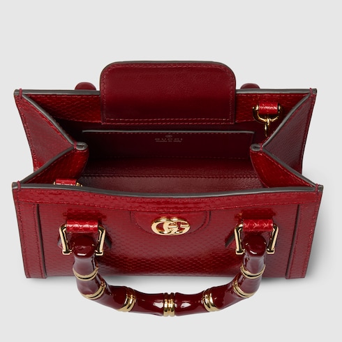 Gucci Diana系列蟒蛇皮革小号托特包