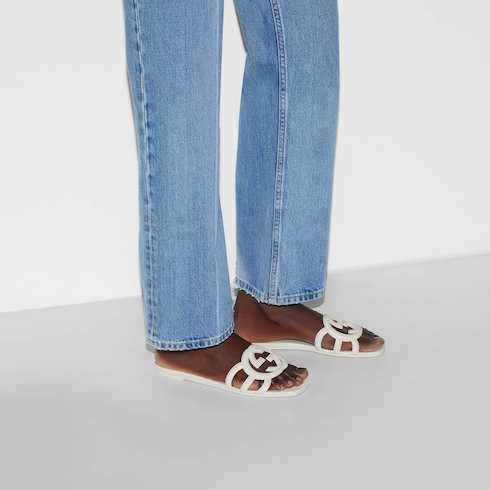 Sandalo slider donna con Incrocio GG