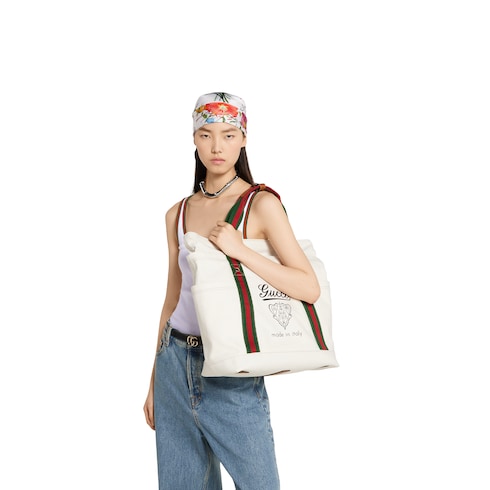 Borsa shopping in tessuto stampato misura grande 