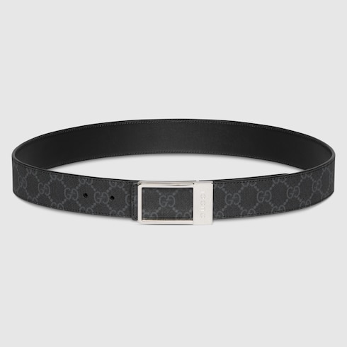 Reversible belt with rectangular buckle