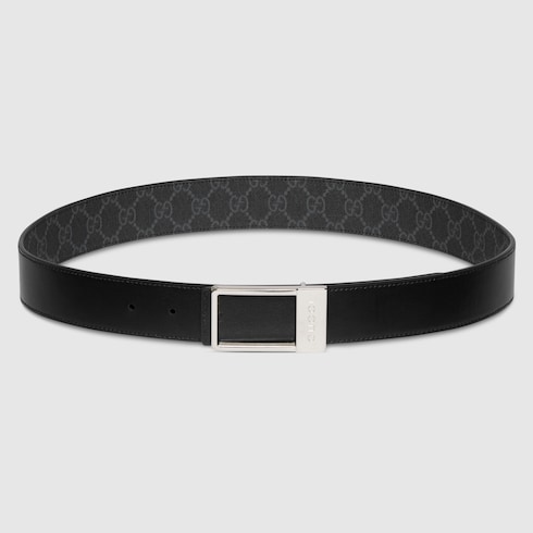 Reversible belt with rectangular buckle
