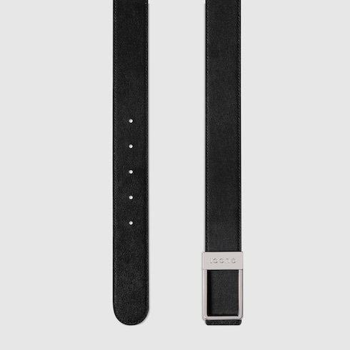 Reversible belt with rectangular buckle