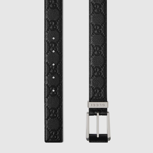 Embossed GG belt with squared buckle Detail 2