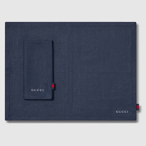 Linen placemat and napkin