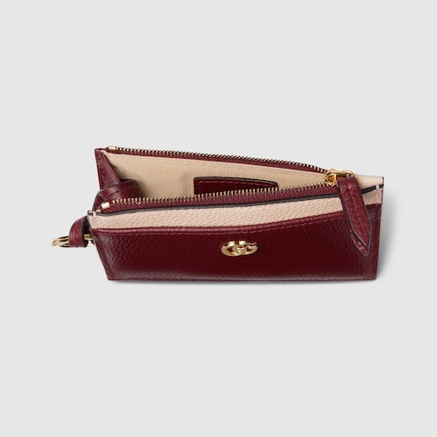 Bi-colour GG Marmont zip key pouch