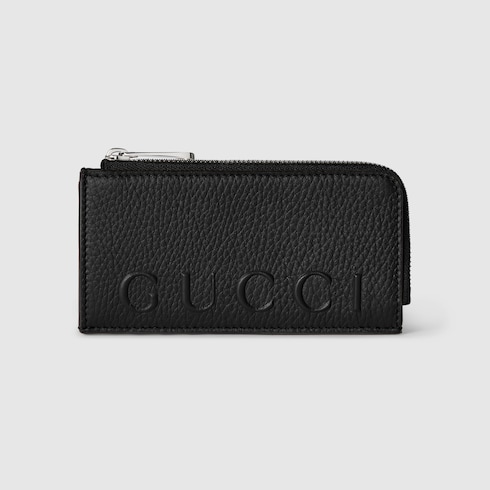 Zip card case with logo