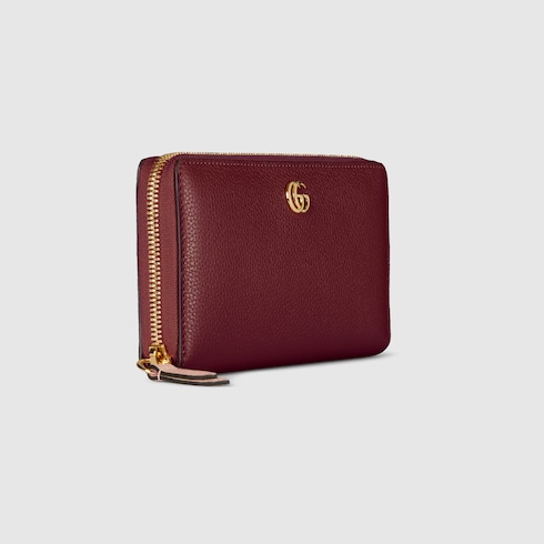Bi-color GG Marmont zip around wallet