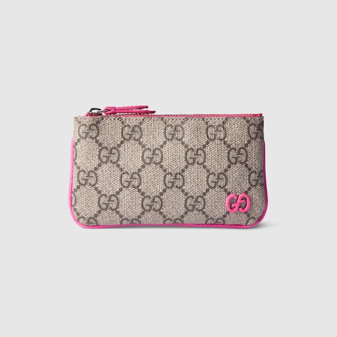 Bright pink trim key pouch