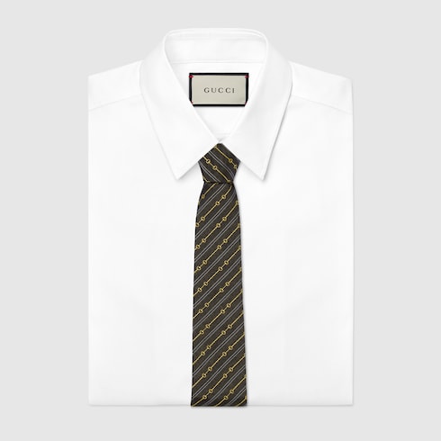 Cravate en jacquard de soie à motif Mors