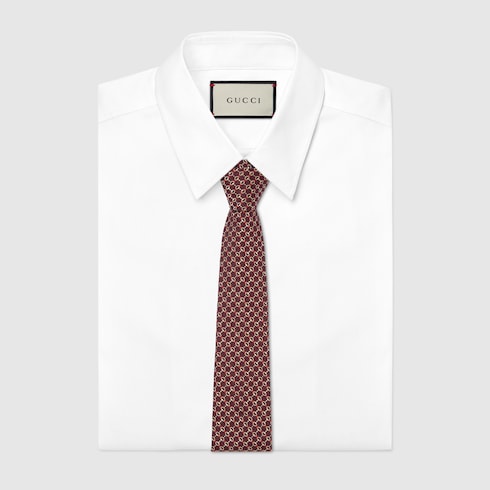 Horsebit silk jacquard tie