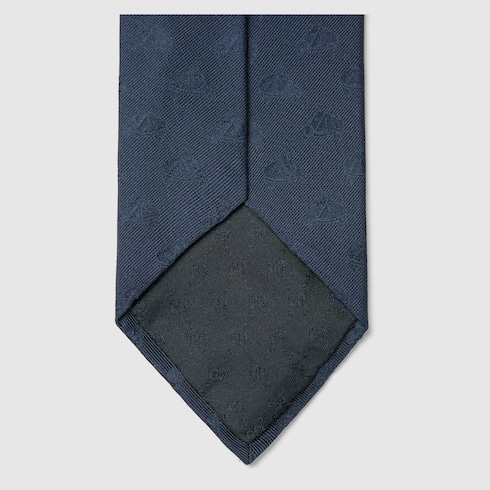 Equestrian silk jacquard tie