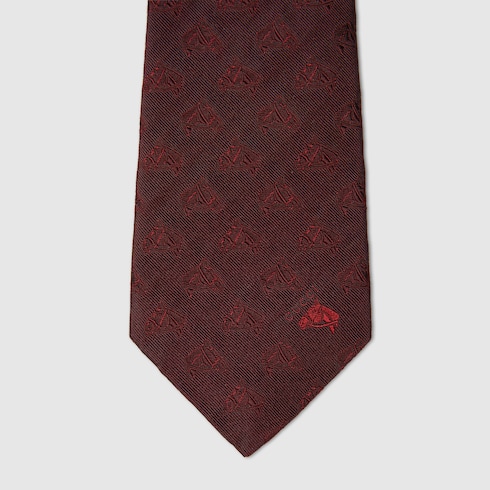 Cravatta in seta jacquard motivo equestre