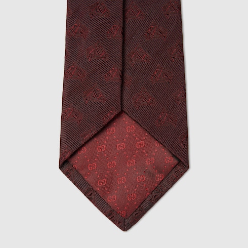 Cravate en jacquard de soie à motif équestre