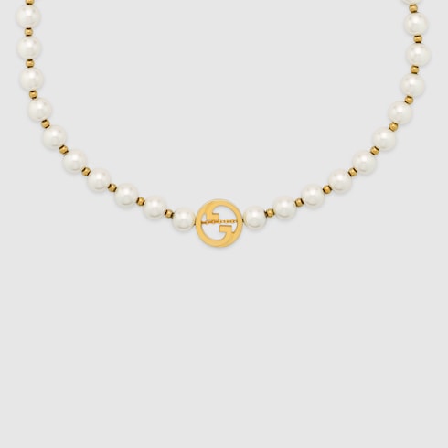 Gucci Interlocking pearl necklace