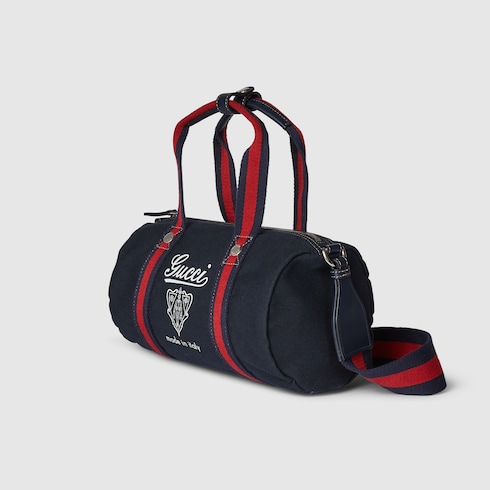 Small printed canvas duffle bag