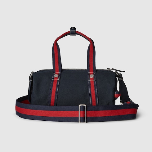 Small printed canvas duffle bag