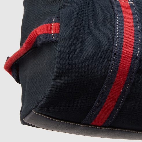 Small printed canvas duffle bag