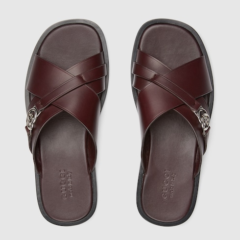 Men's slide sandal with Interlocking G Detail 4