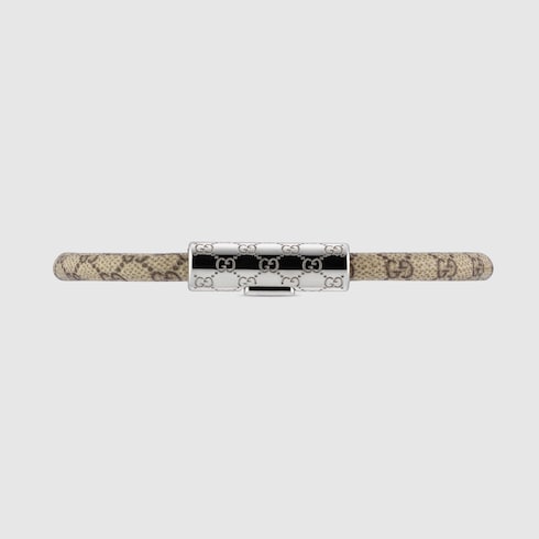 Gucci GGパターン ブラウンレザーベルト 約102cm